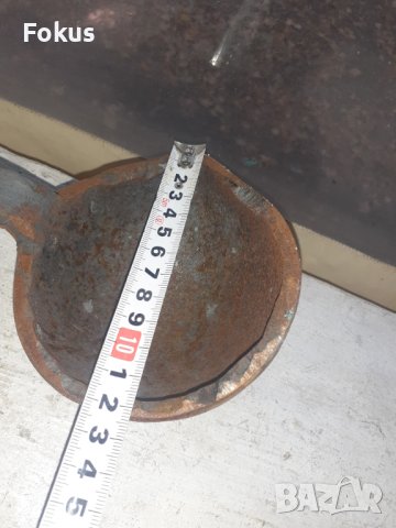 Стара голяма кована леярска лъжица инструмент, снимка 7 - Антикварни и старинни предмети - 42499047