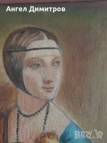 Дамата с хермелина маслена картина платно , снимка 11 - Картини - 51496340