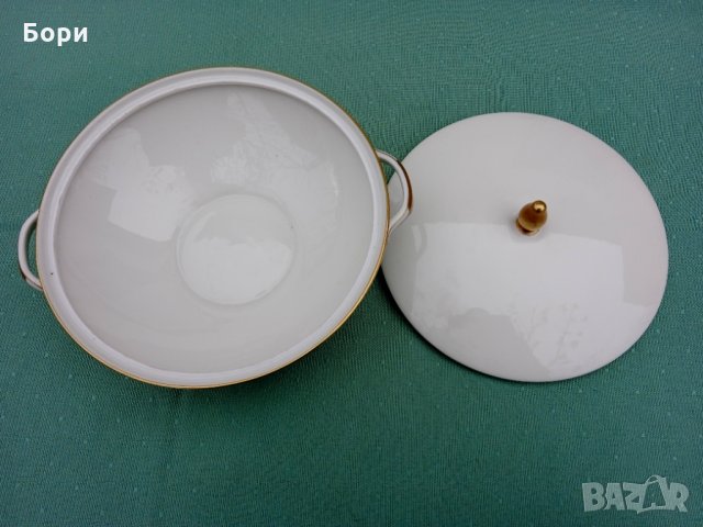 Баварски порцелан купа с капак, снимка 8 - Чинии - 35859879