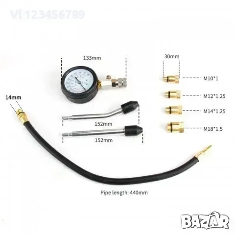 Тестер за измерване на компресия на бензинови двигатели FORCE KRAFT , снимка 3 - Аксесоари и консумативи - 53833729