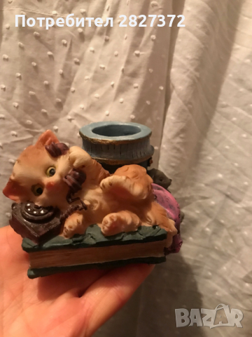 Продавам прекрасни дървени фигури на котка и птичка коте стойка за моливи , снимка 6 - Декорация за дома - 36121395