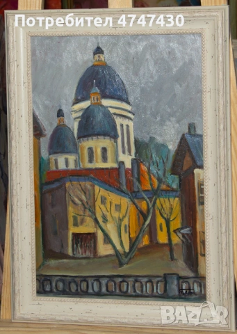 Стоян Домусчиев маслени бои картина пейзаж, снимка 2 - Картини - 53643570