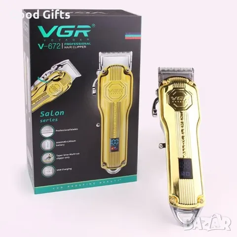 VGR V-672 Професионална машинка за подстригване, златиста, 2000mAh, LED дисплей, снимка 3 - Машинки за подстригване - 50388858