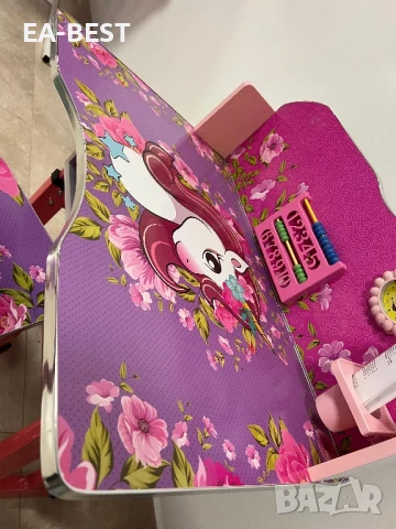 🎨 Детски комплект бюро + стол – регулируем, с образователни аксесоари и забавен дизайн! 🎨, снимка 6 - Мебели за детската стая - 51423912