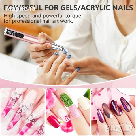 Електрическа Безжична Пила за Маникюр и Педикюр / Безжична Пила за Нокти, снимка 7 - Продукти за маникюр - 48794132