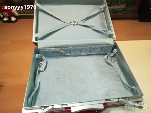 CAVALET-РЕТРО КУФАР ЧЕРВЕНА КОЖА И АЛУМИНИЙ M2205231113, снимка 17 - Антикварни и старинни предмети - 40784021