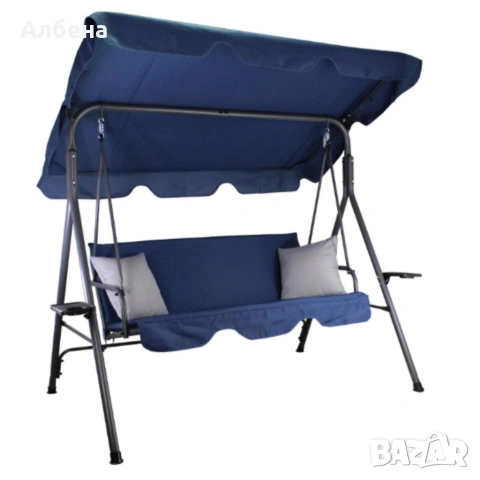 Градинска люлка A-Type със сиви възглавници и поставки за чаши , снимка 2 - Градински мебели, декорация  - 53868020