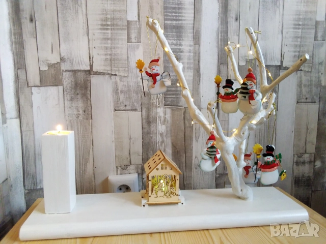 Коледна украса плюс свещник