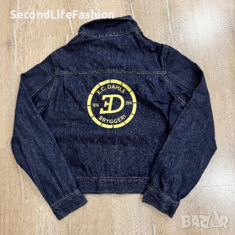 Дамско дънково яке, размер M с бродирана нашивка за E.C. Dahls Bryggeri, снимка 7 - Якета - 53427643
