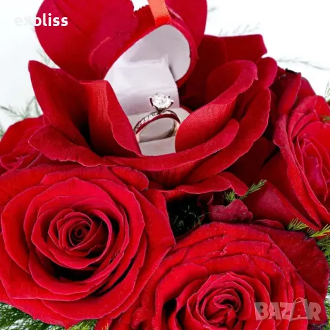 Кутия за пръстен или обици в формата на роза, снимка 4 - Пръстени - 49347986