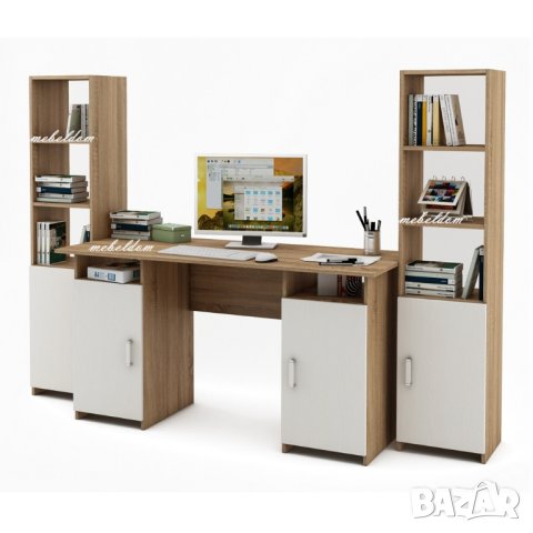 Бюро 143см. с 2 врати и 2 етажерки с плавни врати(код-0915), снимка 2 - Бюра - 41079732