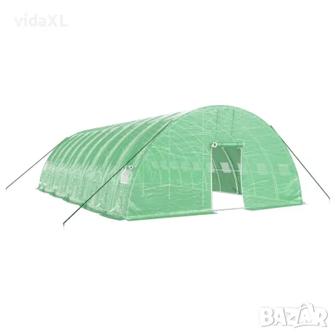 vidaXL Оранжерия със стоманена рамка зелена 60 м² 10x6x2,85 м