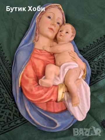 Италианско пано/барелеф,,Мадона с младенеца,,, снимка 7 - Антикварни и старинни предмети - 41759733