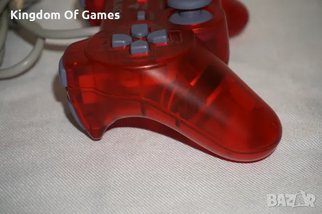 Много Рядък Оригинален Червен Прозрачен PSone Аналогов Контролер за PS1/PS2 в Отлично Състояние, снимка 17 - Аксесоари - 50085632