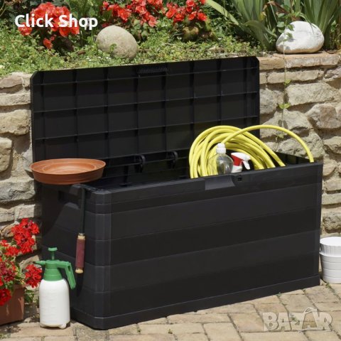 Градинска кутия за съхранение, черна, 117x45x56 см, снимка 3 - Други - 40890563
