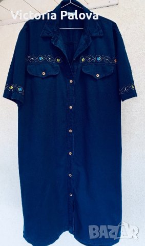 Скъпа рокля Италия деним BIANCA MARIA CASELLI, снимка 2 - Рокли - 41561847