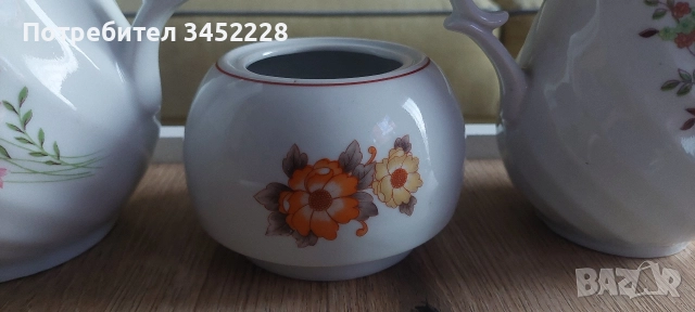 порцелан България две кани и захарница за колекционери , снимка 5 - Антикварни и старинни предмети - 52838936