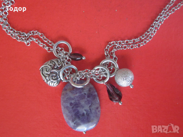 Колие гердан с естествен камък, снимка 2 - Колиета, медальони, синджири - 36168336