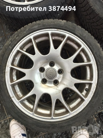 Оригинални Audi BBS CH джанти+зимни гуми 18" 8J ET43 5×112, снимка 2 - Гуми и джанти - 53668161