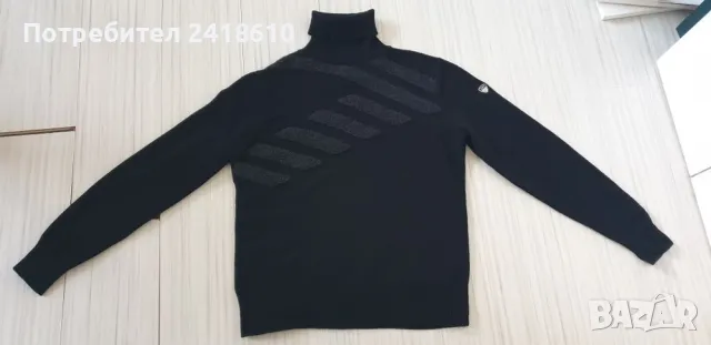 Emporio Armani EA7 Wool Knit POLO Mens Size 50 / L  ОРИГИНАЛ! Мъжки Вълнен Поло Пуловер!, снимка 9 - Пуловери - 49067379
