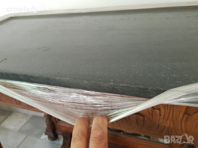 Уникална ръчно резбована дървена мебел с черен гранит и огледало, снимка 6 - Маси - 41615160