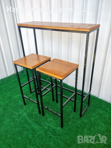 Железни бар маси и столове комбинация с дърво , снимка 3 - Маси - 51102672