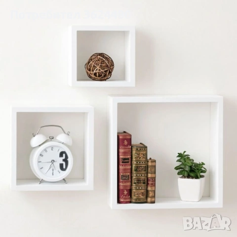 Бели стенни рафтове от MDF  1252107