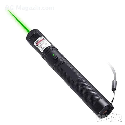 Мощен акумулаторен лазер зелен пойнтер показалка с регулируем фокус батерия 18650 зарядно точка, снимка 5 - Друга електроника - 51040592