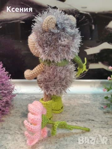Плетена играчка ”Таралеж с лайка”, Плетени, ръчно изработени, прекрасен подарък, снимка 3 - Плюшени играчки - 52509936