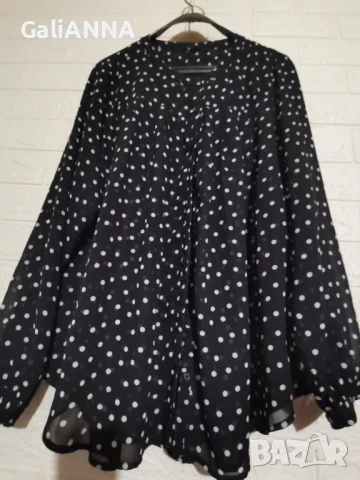 СТРАХОТНА ТУНИКА–РИЗА ЕФЕКТЕН ДЕСЕН 3XL-4XL, снимка 3 - Ризи - 50803028