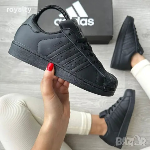 Adidas Superstar Triple Black Нови Мъжки Маратонки Адидас с Кутия