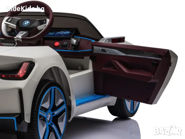 BMW i4 акумулаторна кола 12V - Детска акумулаторна кола, Бяла, EVA гуми, 4x4, снимка 7 - Детски велосипеди, триколки и коли - 49731440