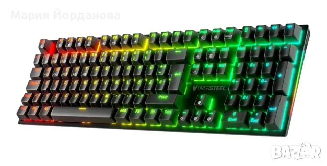 Геймърска механична клавиатура Oversteel KOVAR Wireless, RGB, FE Layout, Черна, снимка 3 - Клавиатури и мишки - 55743196