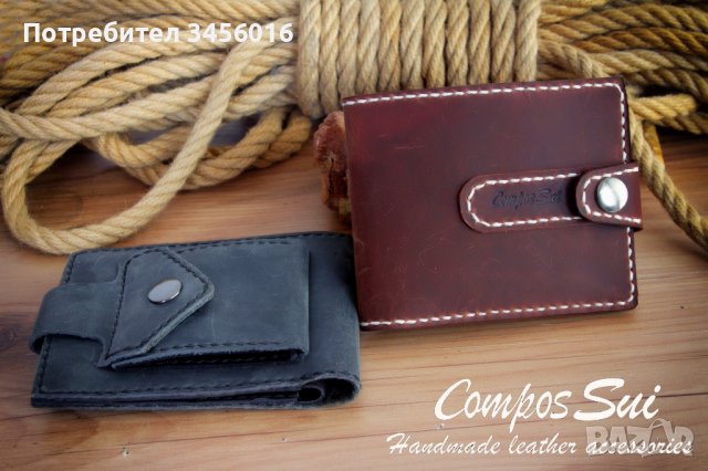 Портфейл от естествена кожа, ръчна изработка, снимка 3 - Портфейли, портмонета - 39961174