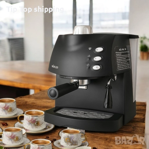 Еспресо машина MUHLER + Луксозен порцеланов сервиз - Екстравагантен комплект 2 в 1