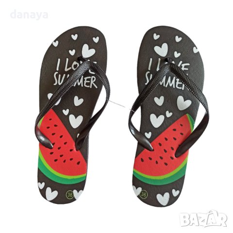 3811 Дамски джапанки Диня I love summer, 36-41 номер, снимка 2 - Джапанки - 41392704