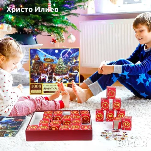 Пъзел с дядо Коледа Коледен календар 1008 части, снимка 2 - Игри и пъзели - 48702075