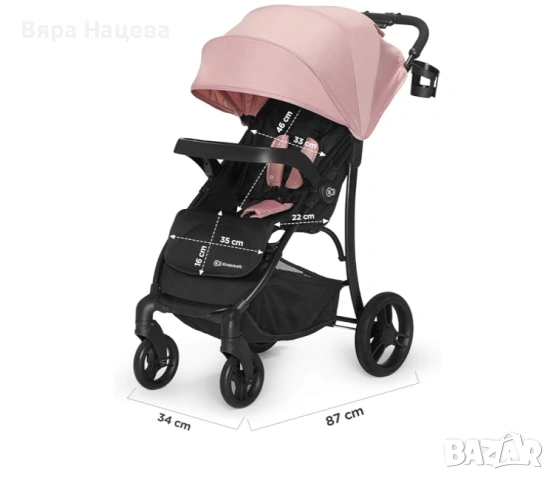 Детска количка Kinderkraft Cruiser розова, снимка 8 - Детски колички - 53054132