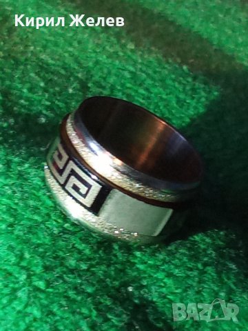 БЛАГОРОДНА НЕРЪЖДАЕМА СТОМАНА МОДЕН ПРЪСТЕН ДВУКОМПОНЕНТЕН ТИП ВЕРСАЧЕ 21125, снимка 5 - Пръстени - 32689626