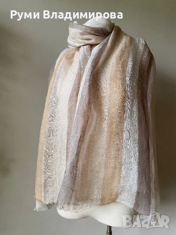 Бежов шал Zara от лен