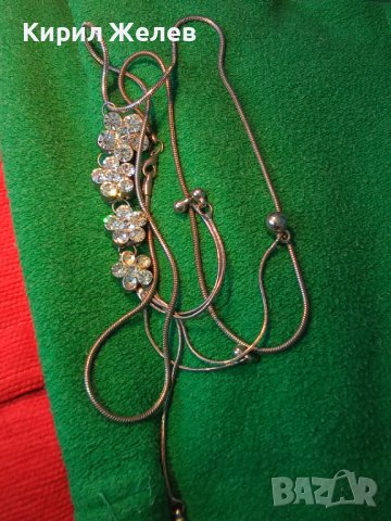 ИСКРЯЩО СТИЛНО ПОСРЕБРЕНО ФЛОРАЛНО КОЛИЕ ПЕНДАНТ АРТ МЕДАЛЬОН с ФАСЕТИРАНИ КРИСТАЛИ 3963, снимка 3 - Колиета, медальони, синджири - 35261394