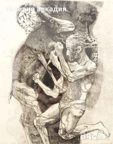 Стоимен Стоилов-картина 1993 г., 46 х 42 см., снимка 2 - Картини - 49627720