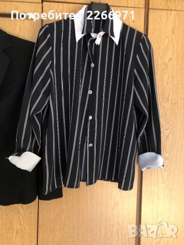 Официална риза с Бяла якичка и ръкавели