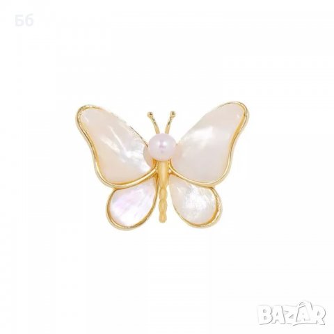 Брошка Перлена пеперуда, снимка 3 - Други - 38990208