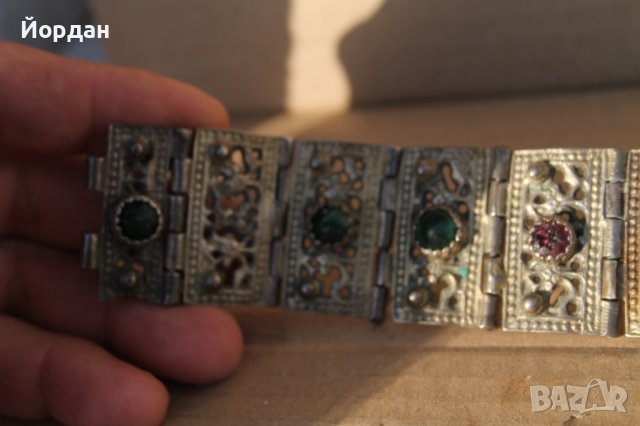 Сребърна възрожденска гривна, снимка 8 - Антикварни и старинни предмети - 44497388