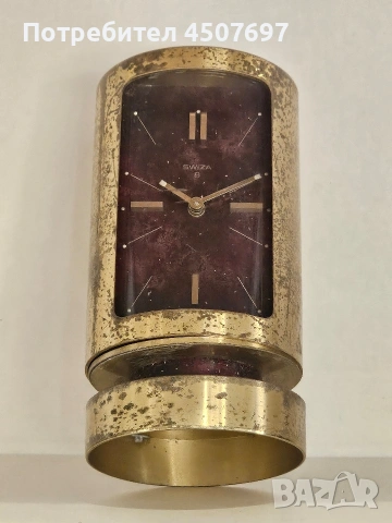 настолен часовник Swiza 8 дневен., снимка 2 - Антикварни и старинни предмети - 53798646