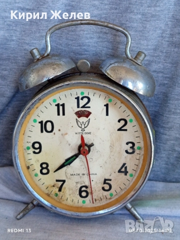 Стар механичен будилник WHITE DOVE MADE IN CHINA рядък за КОЛЕКЦИОНЕРИ 44038, снимка 5 - Антикварни и старинни предмети - 51952630
