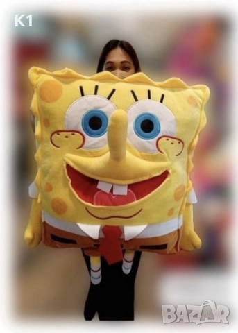 Голяма плюшена играчка Спондж Боб 100см/ Плюшен Спондж Боб