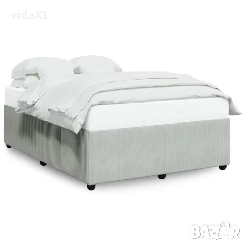 vidaXL Рамка за легло без матрак, светлосива, 160x200 см, кадифе