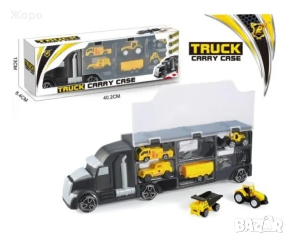 Камион автовоз с 6 строителни машини КН2773, снимка 2 - Коли, камиони, мотори, писти - 48018559